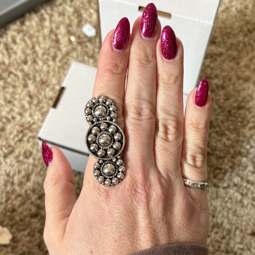 Sterling Silver Adjustable Crawler Statement Ring… - image 2